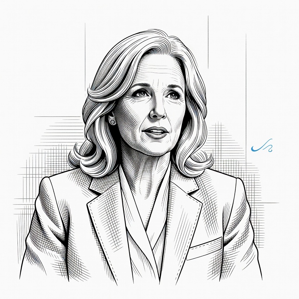 Illustration for: Jill Biden Defends Family Pardons and Details 2024 Debate Concerns