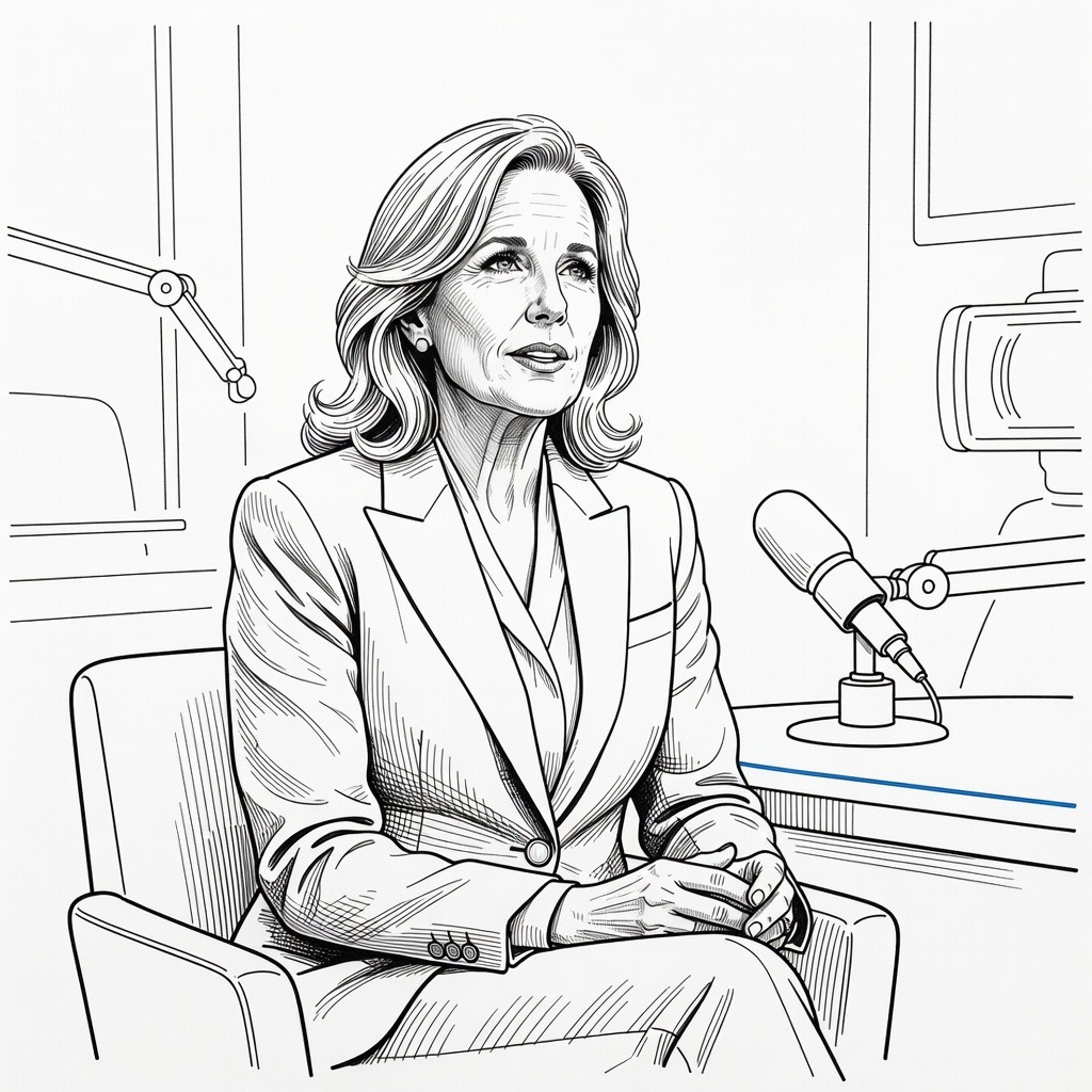 Illustration for: Former First Lady Jill Biden States Joe Biden Could Not Have Served Second Term