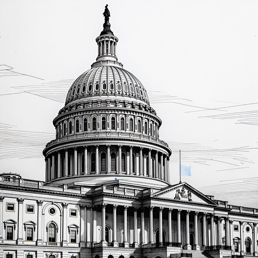 Illustration for: Senate Republicans Advance Immigration Funding Bill After Dropping Controversial Provisions