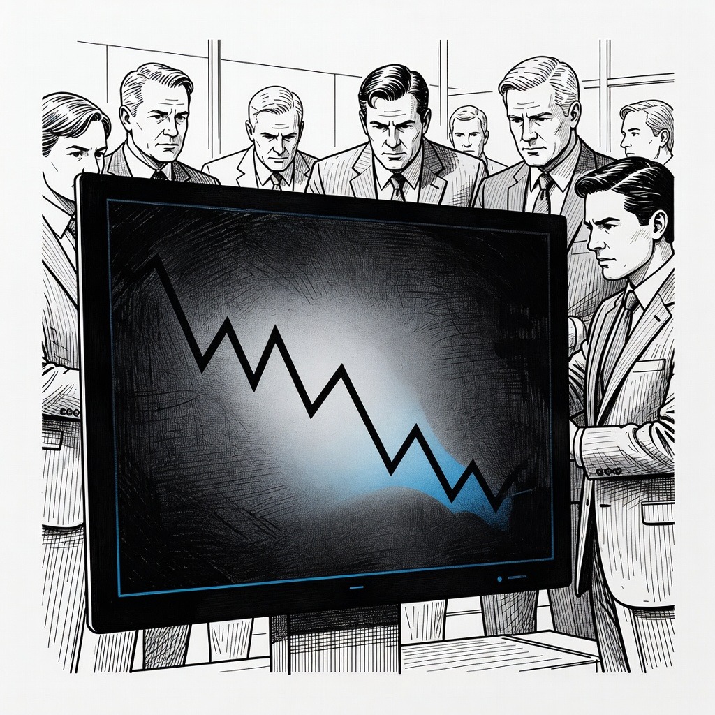 Illustration for: Stock Market Declines as Strong Jobs Data Shifts Rate Cut Expectations