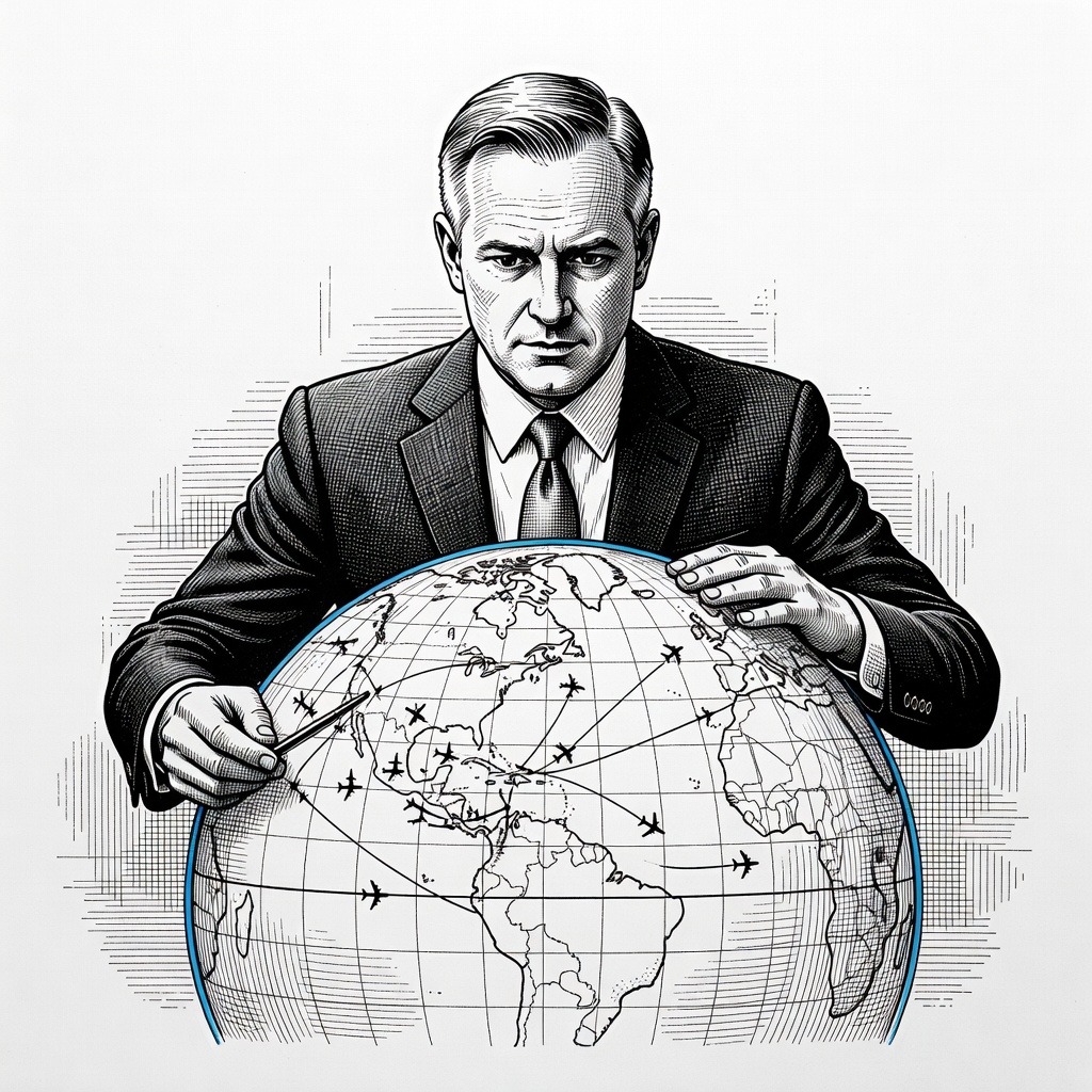 Illustration for: United and Delta Shift Strategy to International Expansion and Trans-Pacific Rivalry