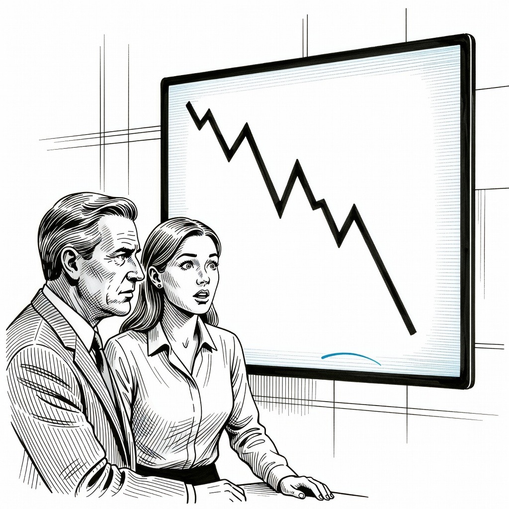 Illustration for: Asian Tech Stocks and South Korean Markets Plunge Amid Global Sell-Off