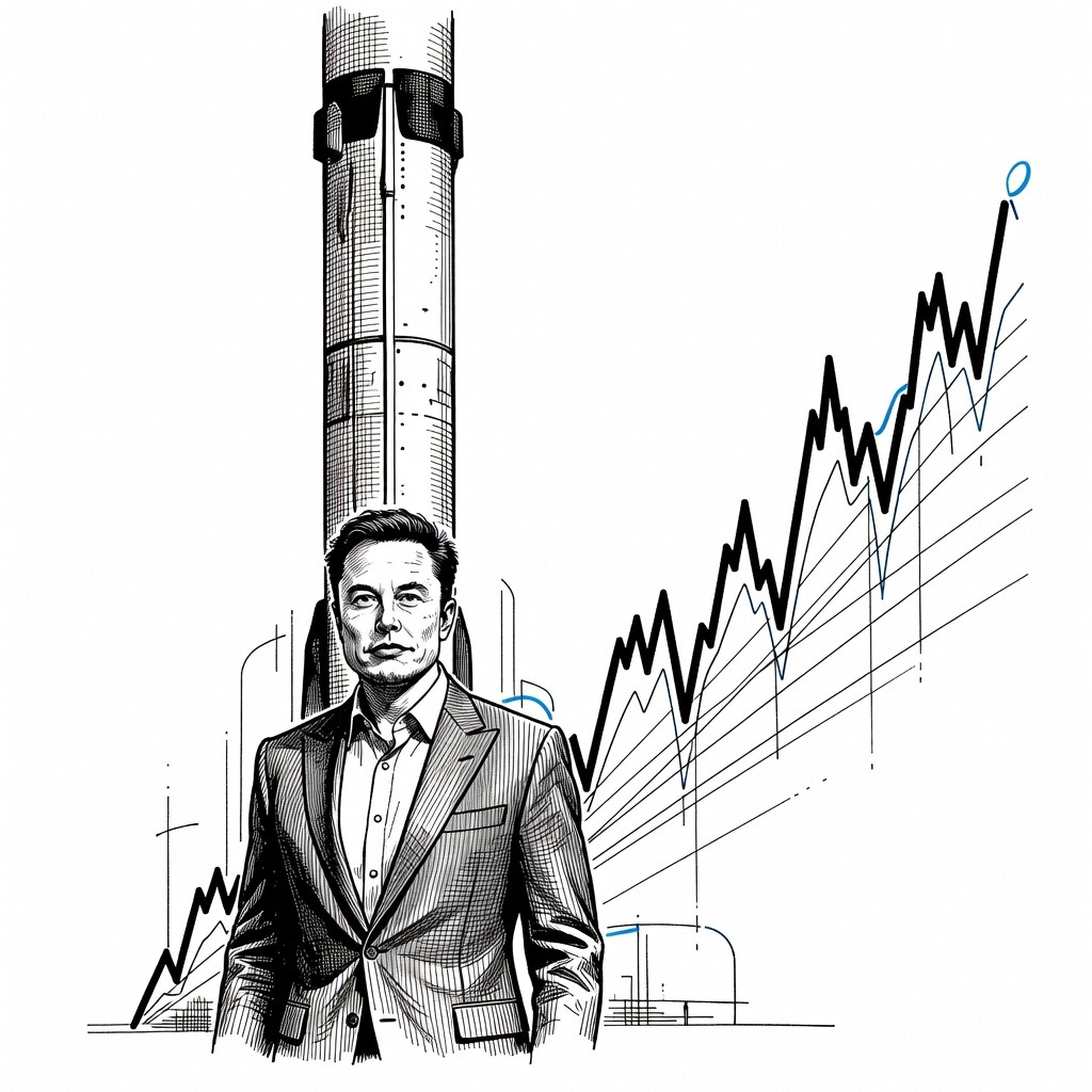 Illustration for: SpaceX Prepares for Friday IPO with $135 Fixed Share Price as Employees Form Financial Pact