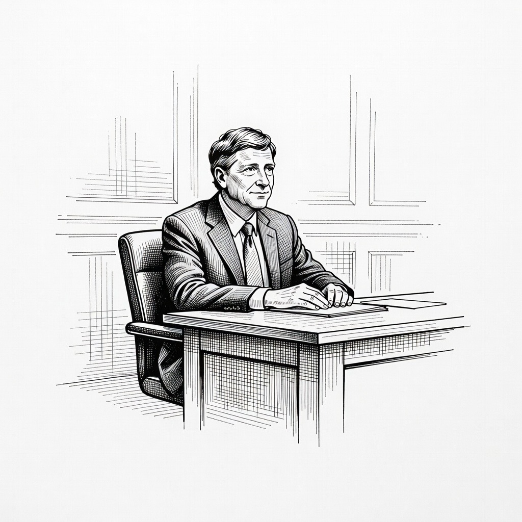 Illustration for: Bill Gates Appears Before House Committee Over Ties to Jeffrey Epstein