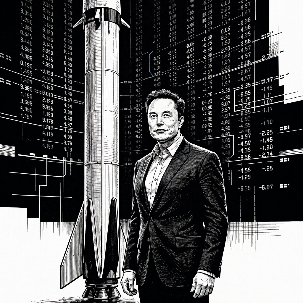 Illustration for: SpaceX Scheduled for Historic Public Debut at $1.77 Trillion Valuation