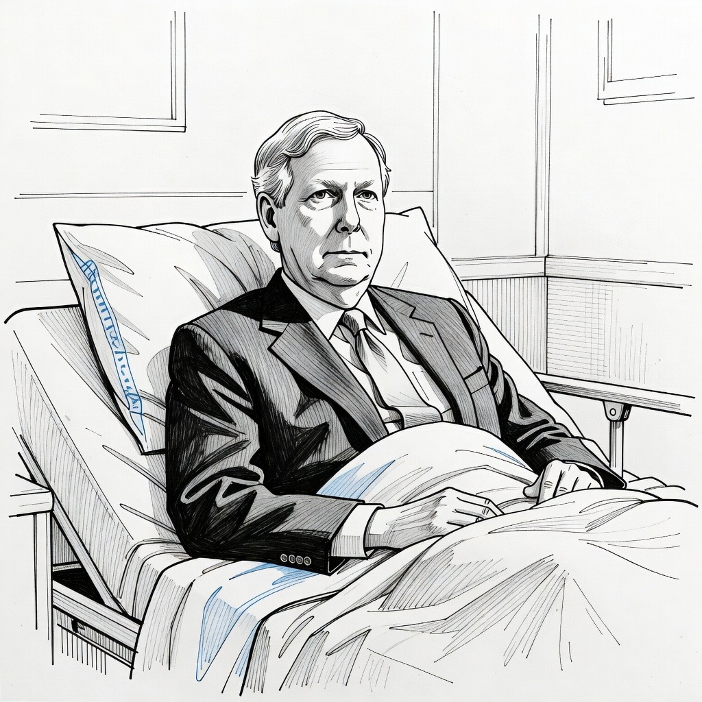 Illustration for: Senator Mitch McConnell Hospitalized with Undisclosed Condition