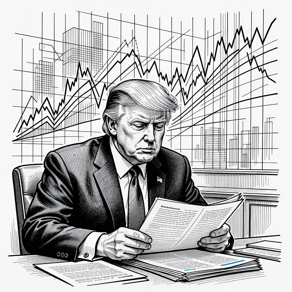 Illustration for: President Trump's Investment Accounts Executed Over 3,600 Stock Trades in Early 2026