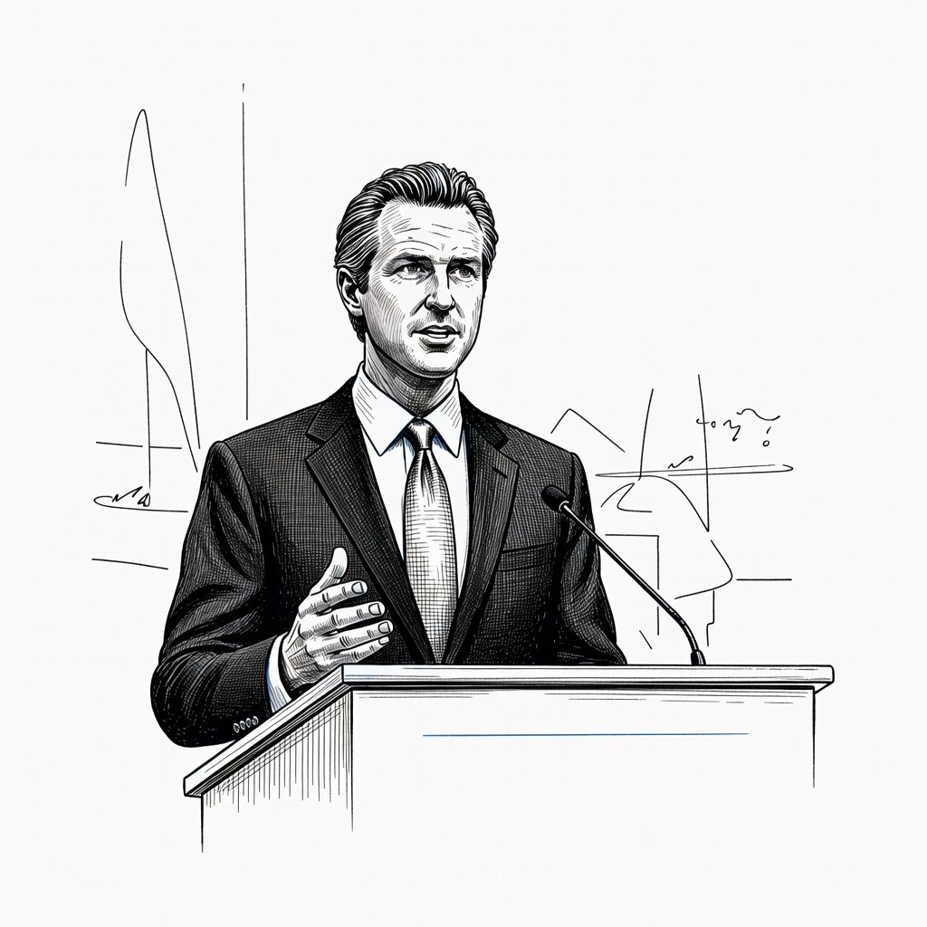 Illustration for: California Governor Announces Federal Investigation Amid Acting Attorney General's Confirmation Process