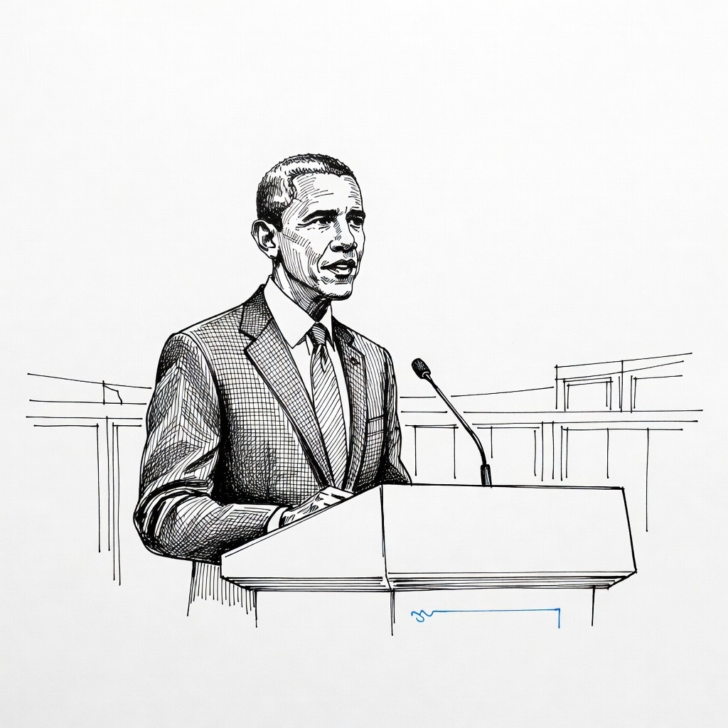 Illustration for: Obama Presidential Center Dedicated in Chicago Ahead of Public Opening