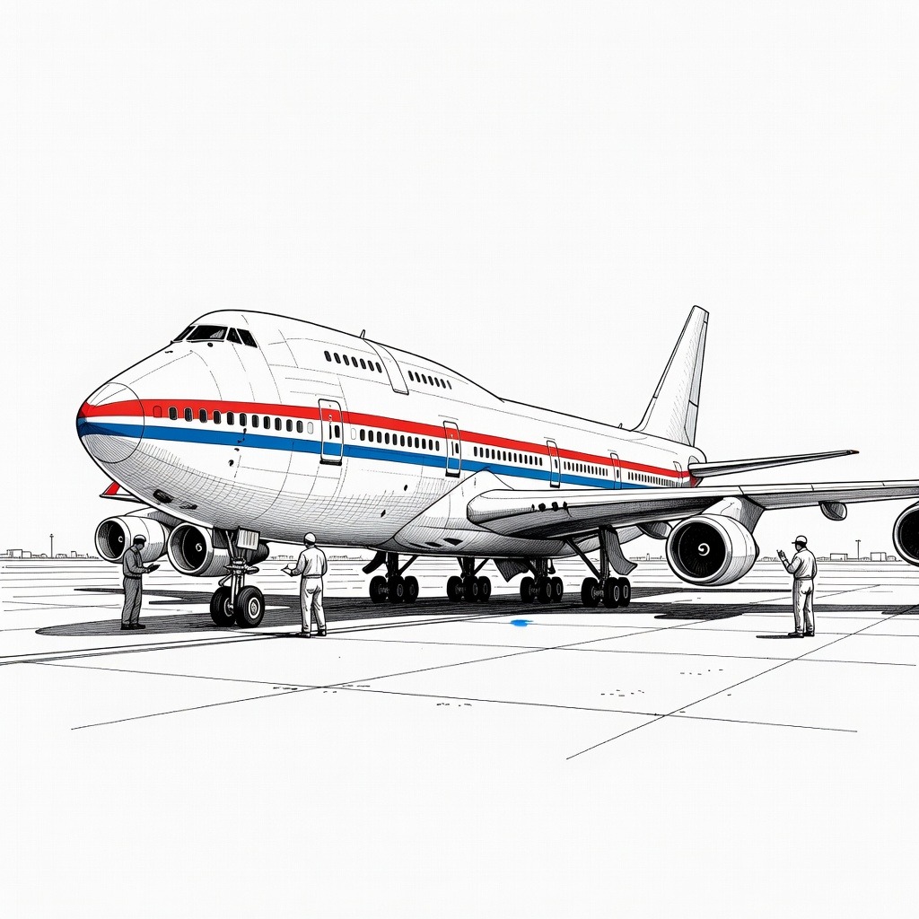 Illustration for: Trump Unveils Qatari-Donated Boeing 747 to Serve as Interim Air Force One