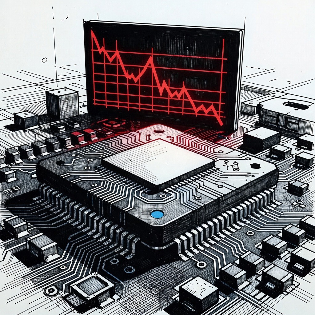 Illustration for: Semiconductor and Technology Stocks Experience Sell-Off Amid AI Investment Concerns