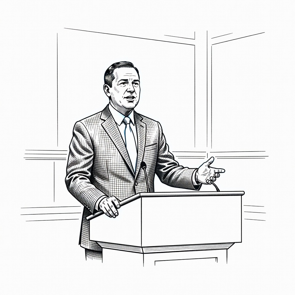 Illustration for: Senate Ethics Committee Dismisses Misconduct Complaint Against Senator Ruben Gallego