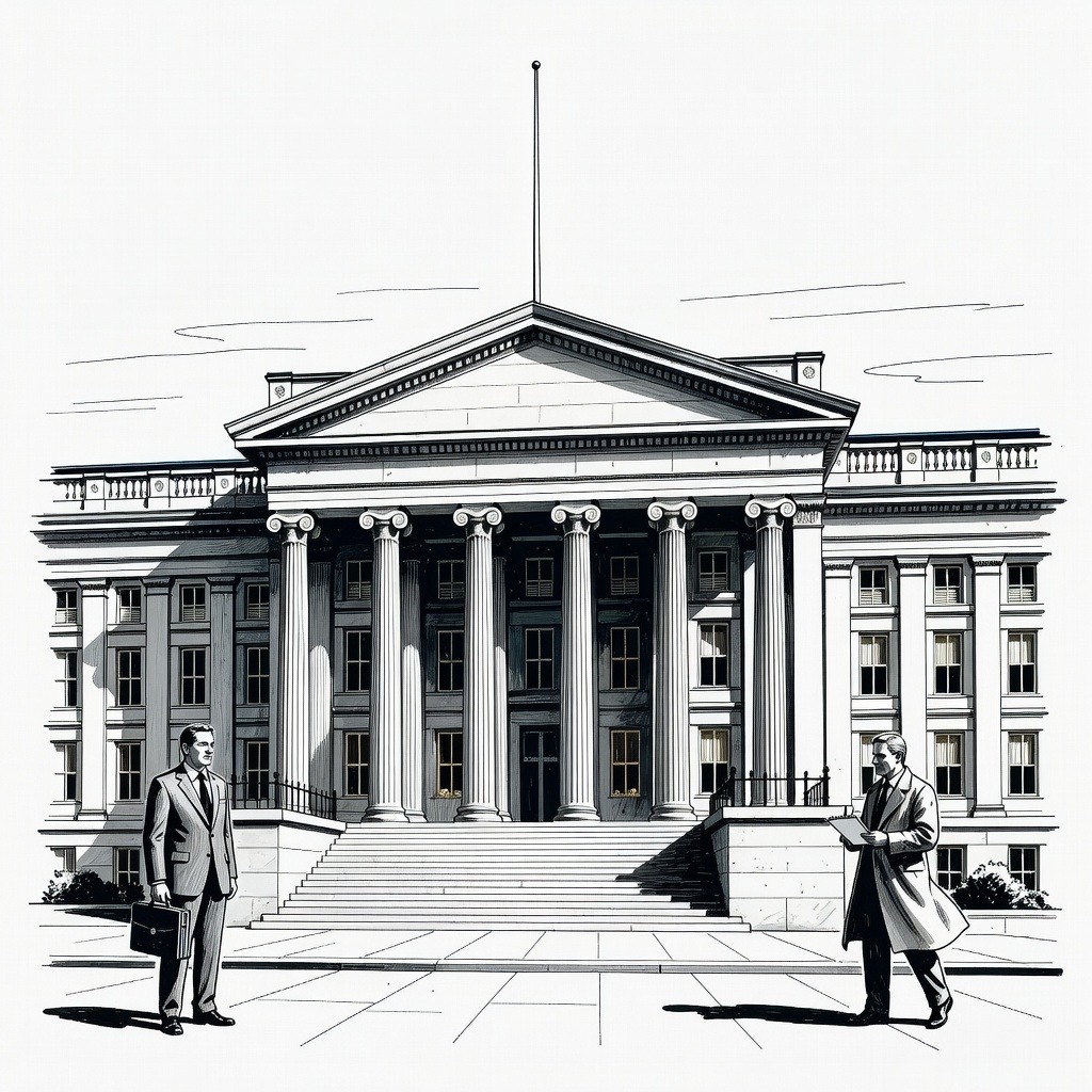 Illustration for: Treasury Secretary Defends Trump's $1.4 Billion Crypto Earnings Amid Tax and Conflict Inquiries