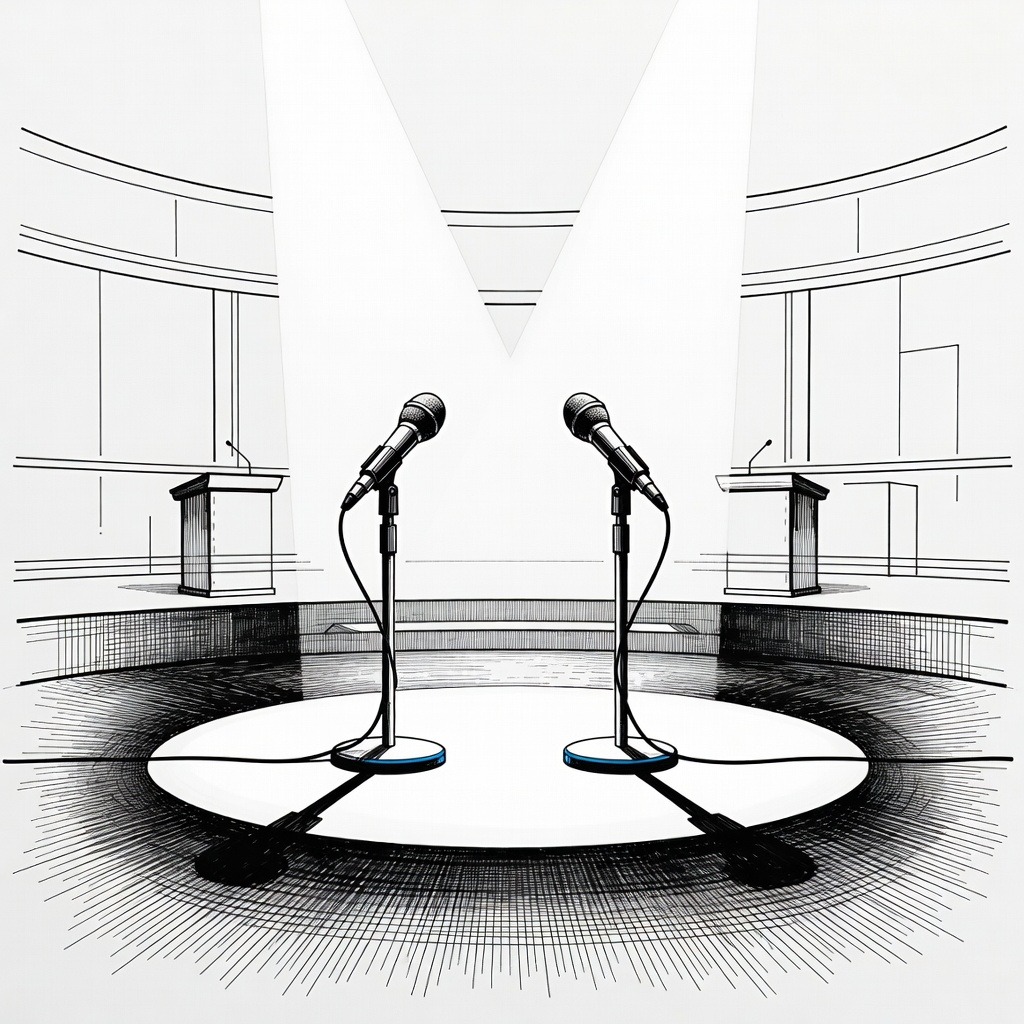 Illustration for: Democratic Senate Candidates Stevens and El-Sayed to Debate in Michigan Primary Race