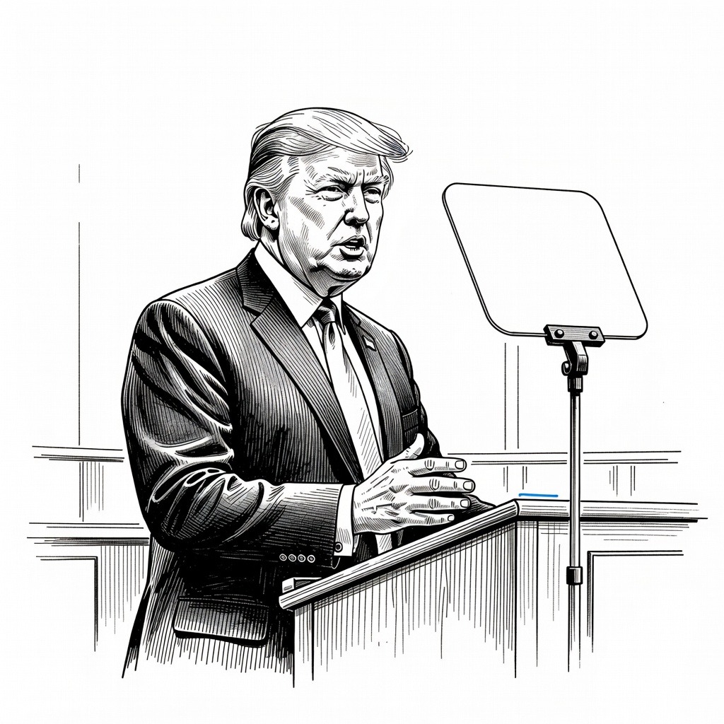 Illustration for: White House Teleprompter Operator Under Investigation for Prediction Market Bets on Trump Speeches