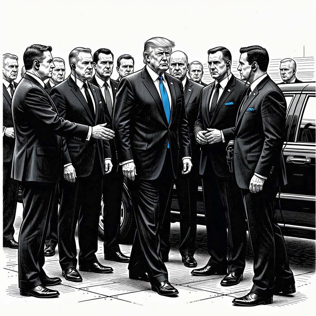 Illustration for: Secret Service Warns of Record Threat Levels Ahead of Rescheduled Washington Dinner
