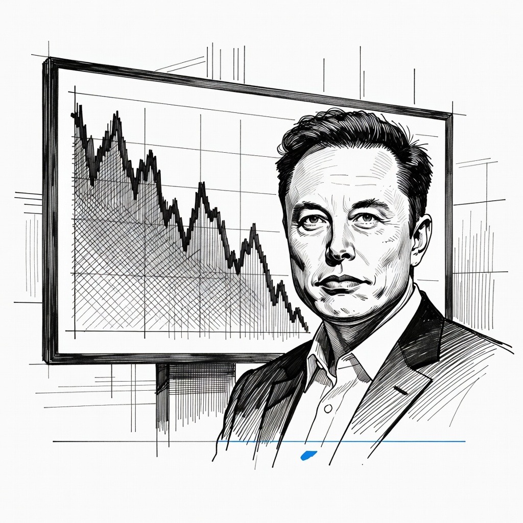 Illustration for: Alphabet and Tesla Shares Slide After-Hours Amid Rising AI Expenditures and Negative Cash Flow