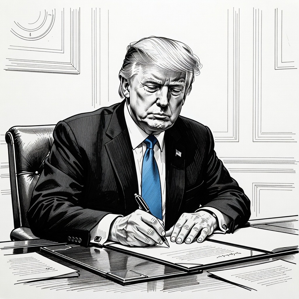 Illustration for: Trump Administration Imposes Tariffs on 60 Trading Partners Over Forced Labor Concerns