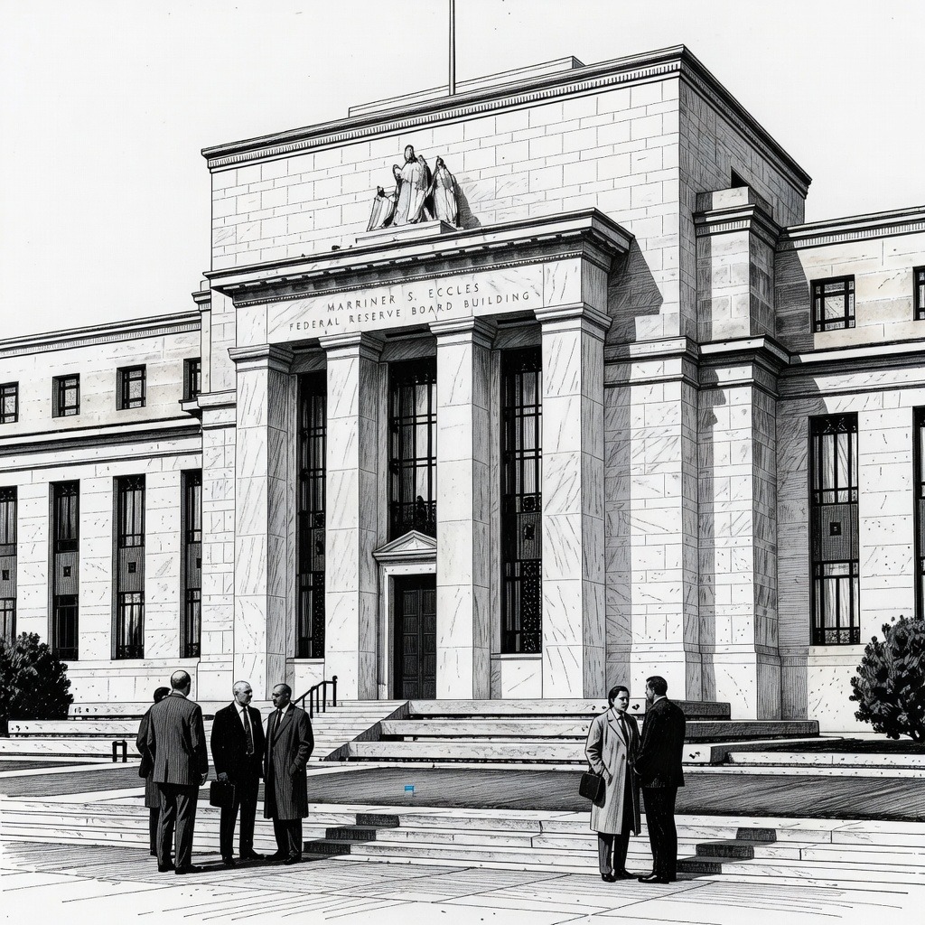 Illustration for: Federal Reserve Holds Interest Rates Steady Amid Internal Dissent and Inflation Concerns
