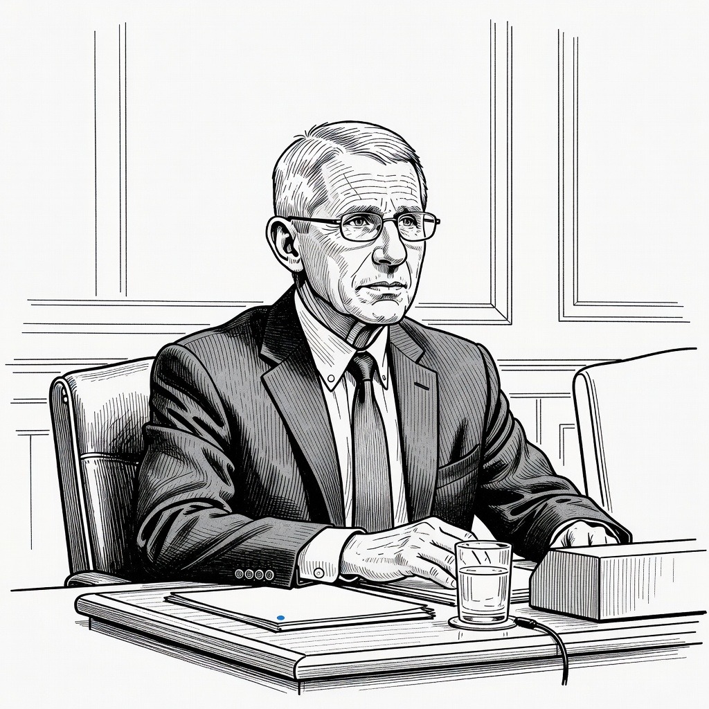 Illustration for: Former NIH Official Anthony Fauci Invokes Fifth Amendment During Senate Hearing