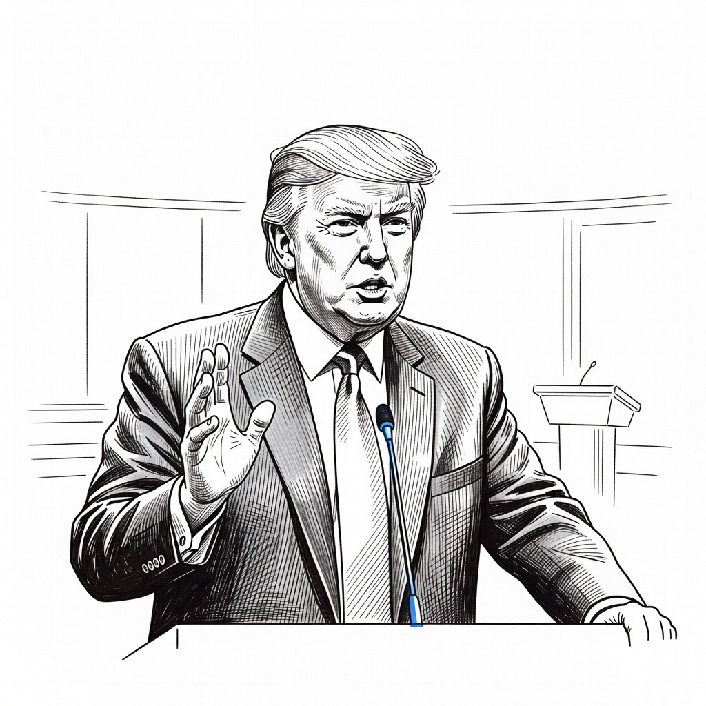 Illustration for: Trump Criticizes D.C. U.S. Attorney After Dismissal of Reflecting Pool Vandalism Case