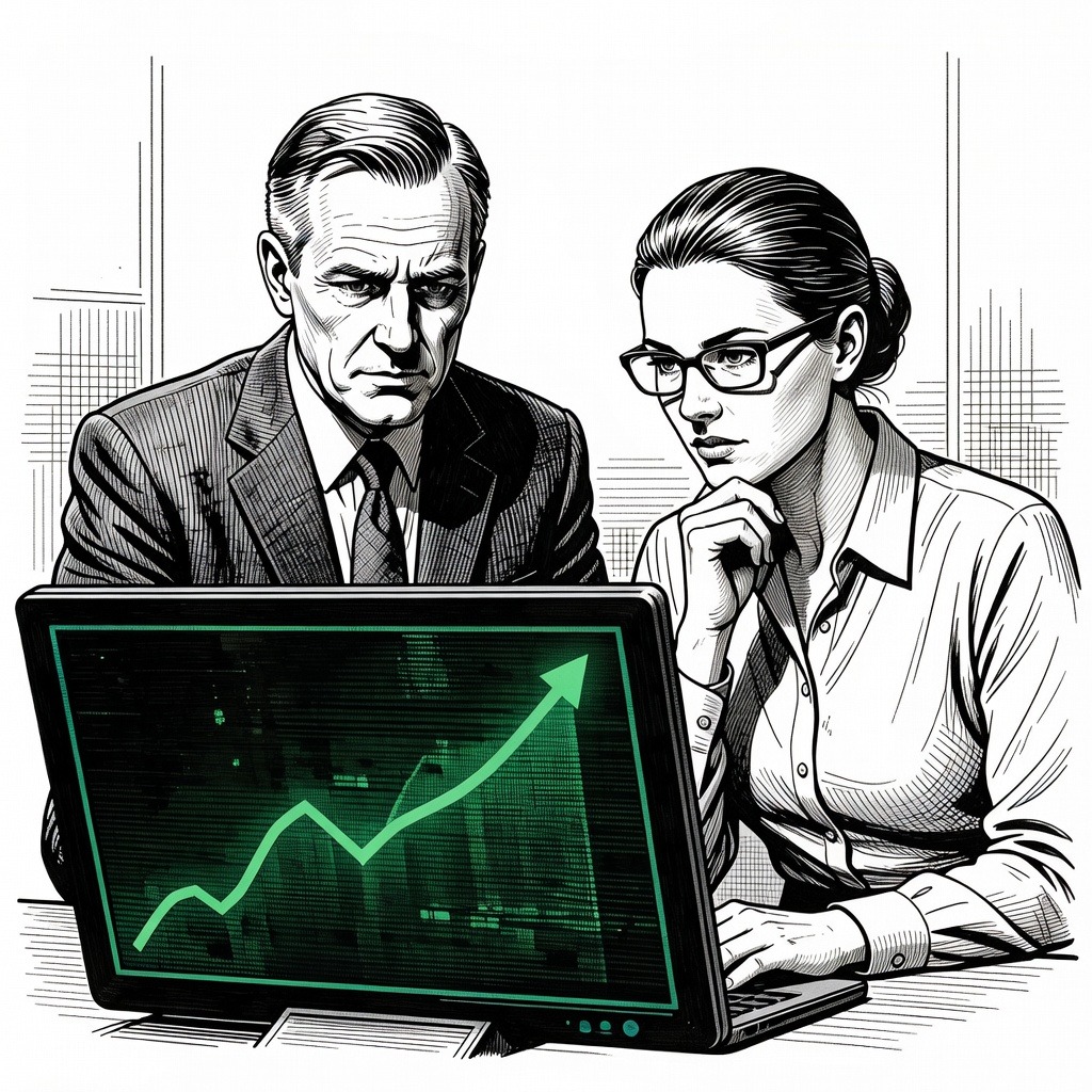 Illustration for: US Stock Indexes Surge to Record Highs as Investors Weigh Earnings and Geopolitical Developments