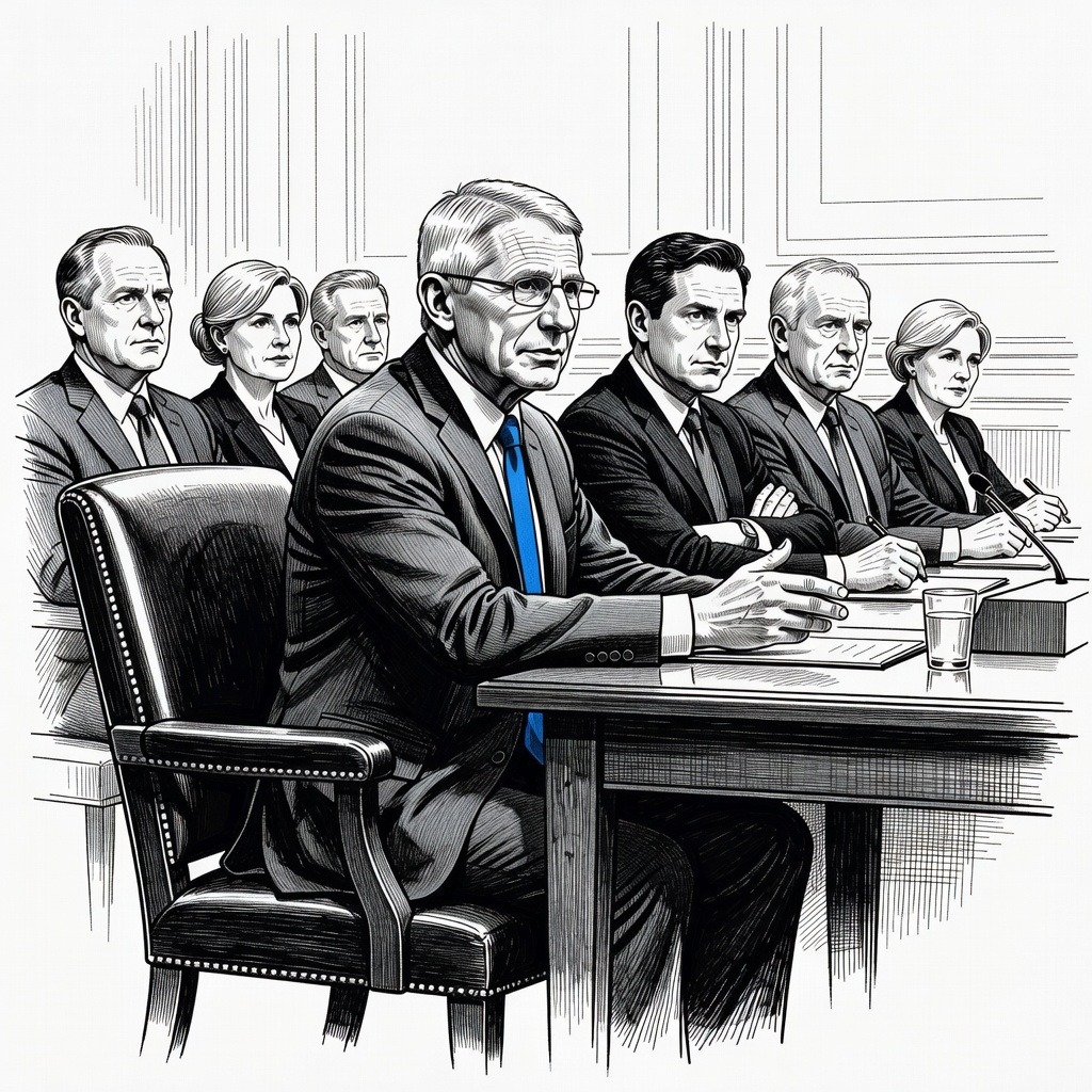 Illustration for: Fauci Faces Potential Senate Contempt Vote as Steven Quay Vetted for NIAID Leadership