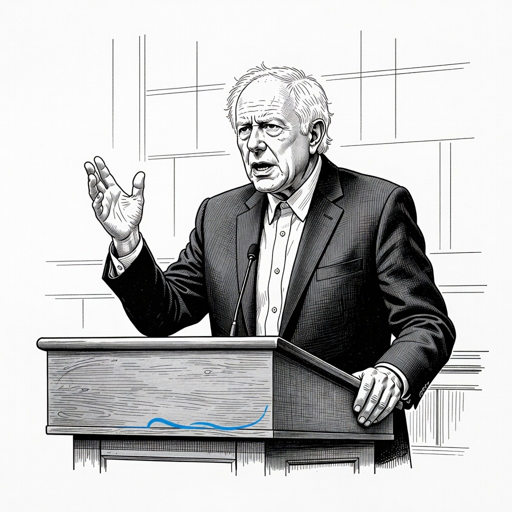 Illustration for: Bernie Sanders Urges Democratic Leaders to Ban Super PACs From Primaries