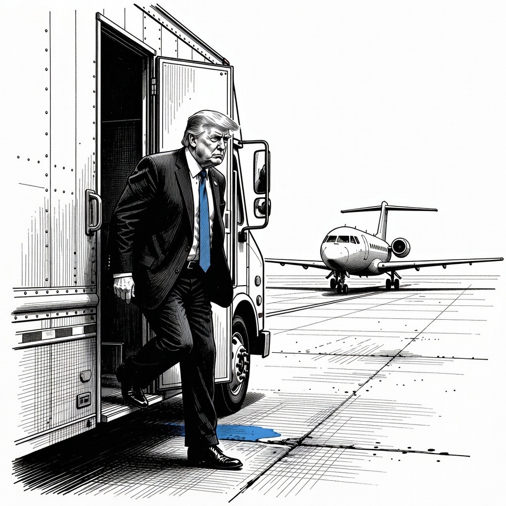 Illustration for: Reports Detail Covert Plane Switch by President Trump After Turkey Summit
