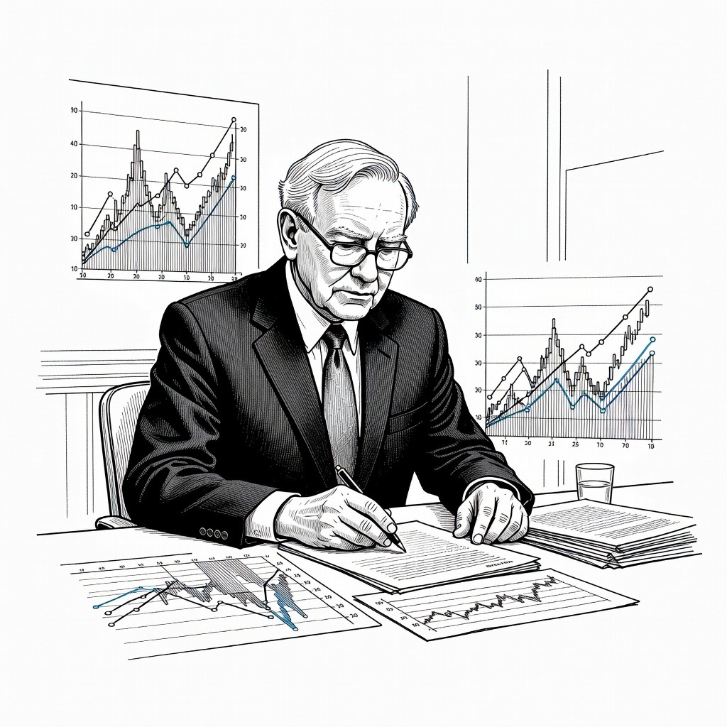 Illustration for: Berkshire Hathaway Increases Alphabet and Delta Stakes, Ending Period of Net Stock Sales