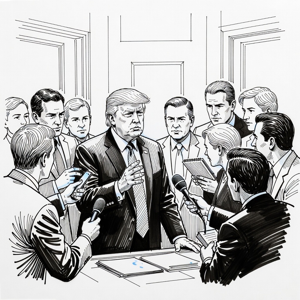 Illustration for: White House and News Network Clash Over Questions on Senator's Viral Comments