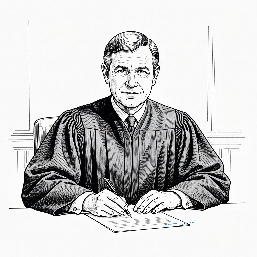 Illustration for: Chief Justice Temporarily Allows White House Ballroom Construction to Continue