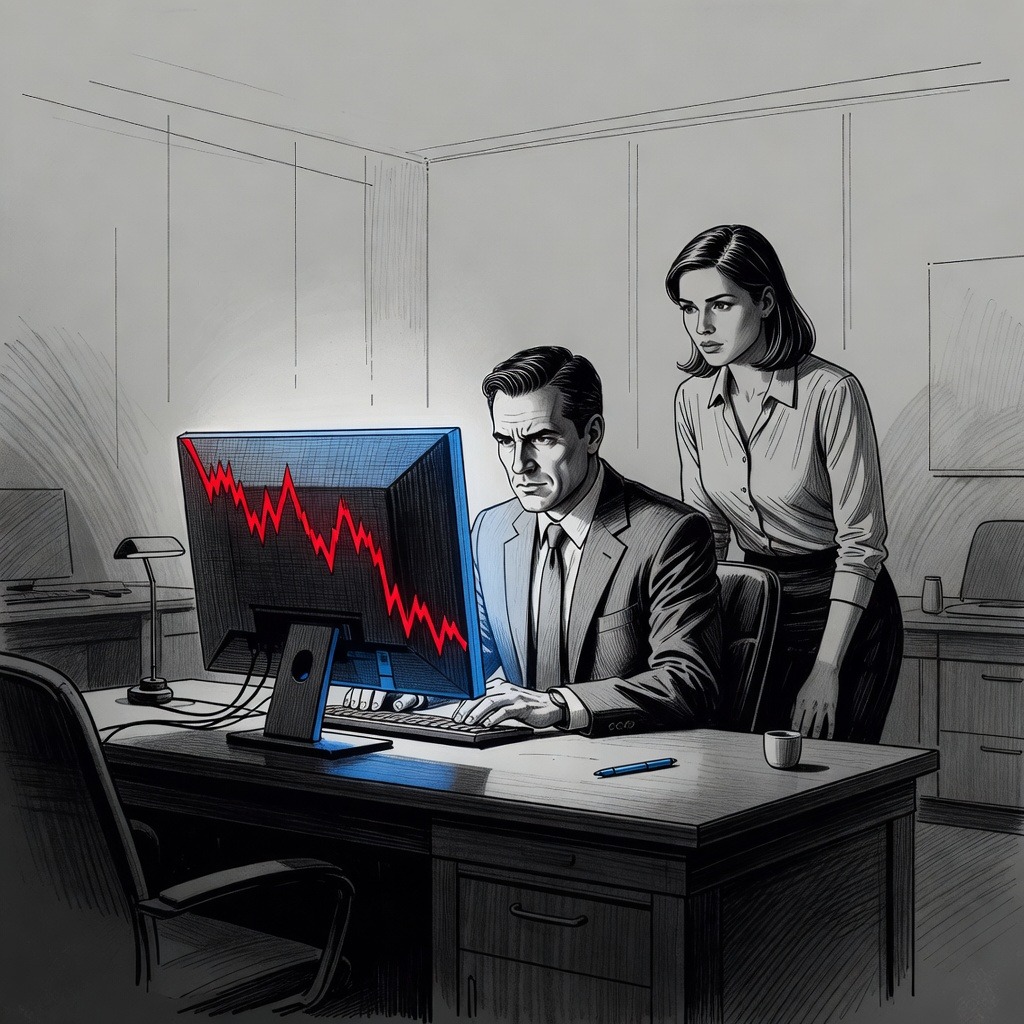 Illustration for: Major Stock Indexes Decline Amid Rising Bond Yields and Mixed Corporate Earnings