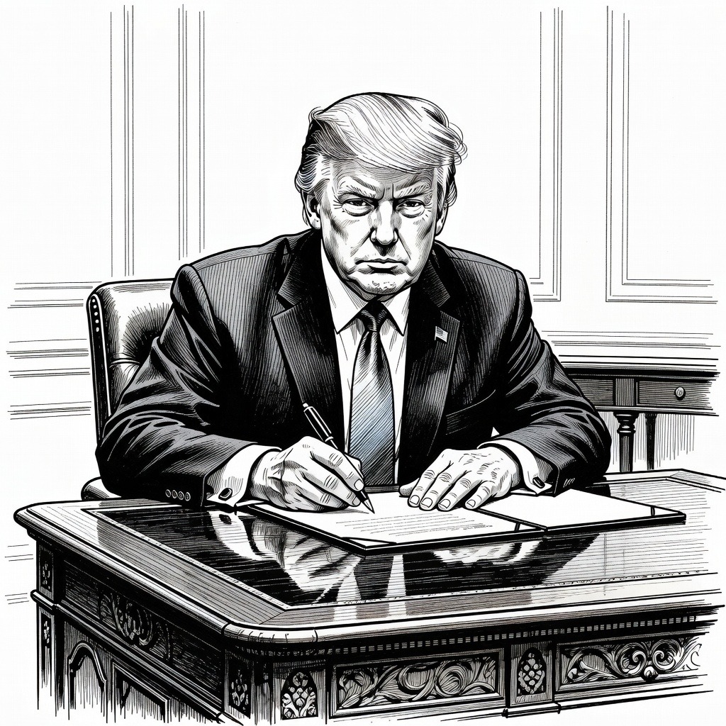 Illustration for: President Trump Signs Executive Order Renaming Lake Ontario to 'Lake America'