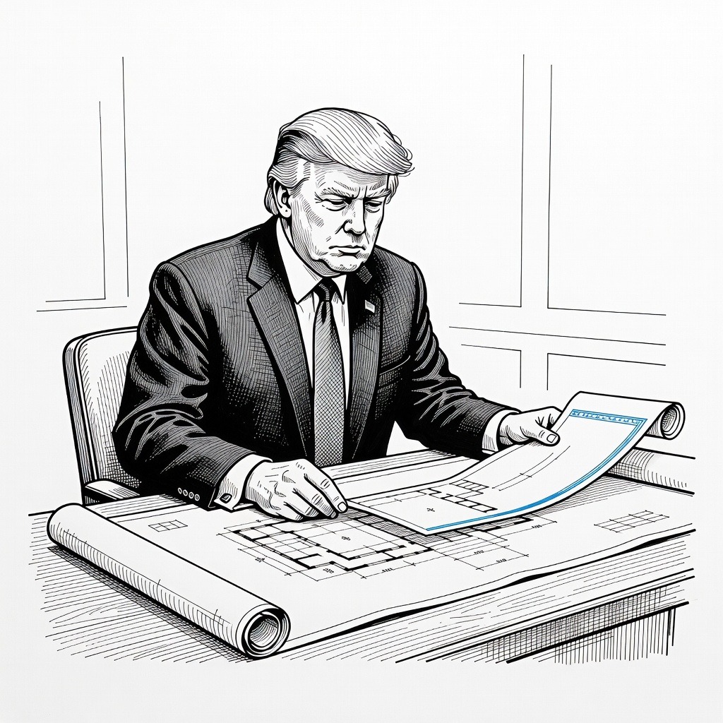Illustration for: Supreme Court Allows White House Ballroom Construction to Continue