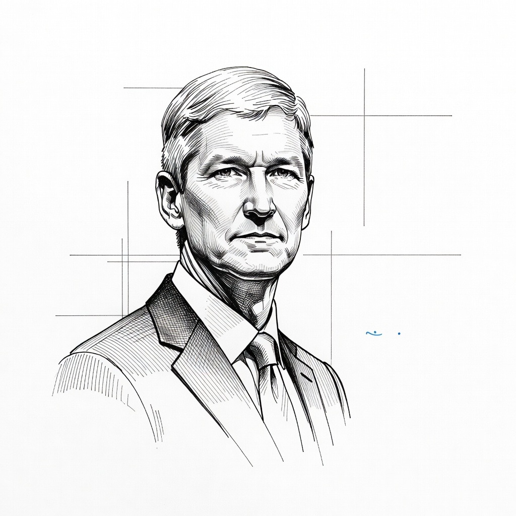Illustration for: John Ternus Succeeds Tim Cook as Apple Chief Executive