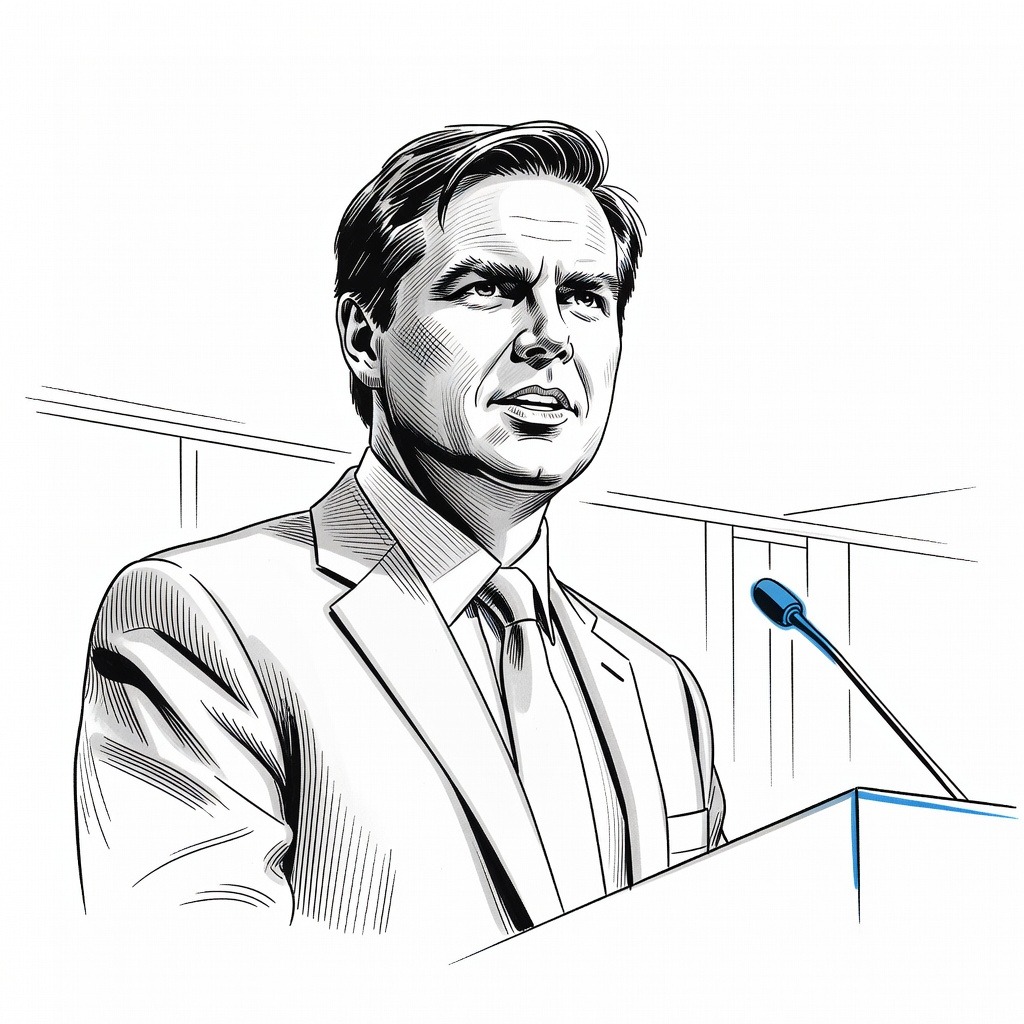 Illustration for: JD Vance Addresses Republican Jewish Coalition Summit in Las Vegas