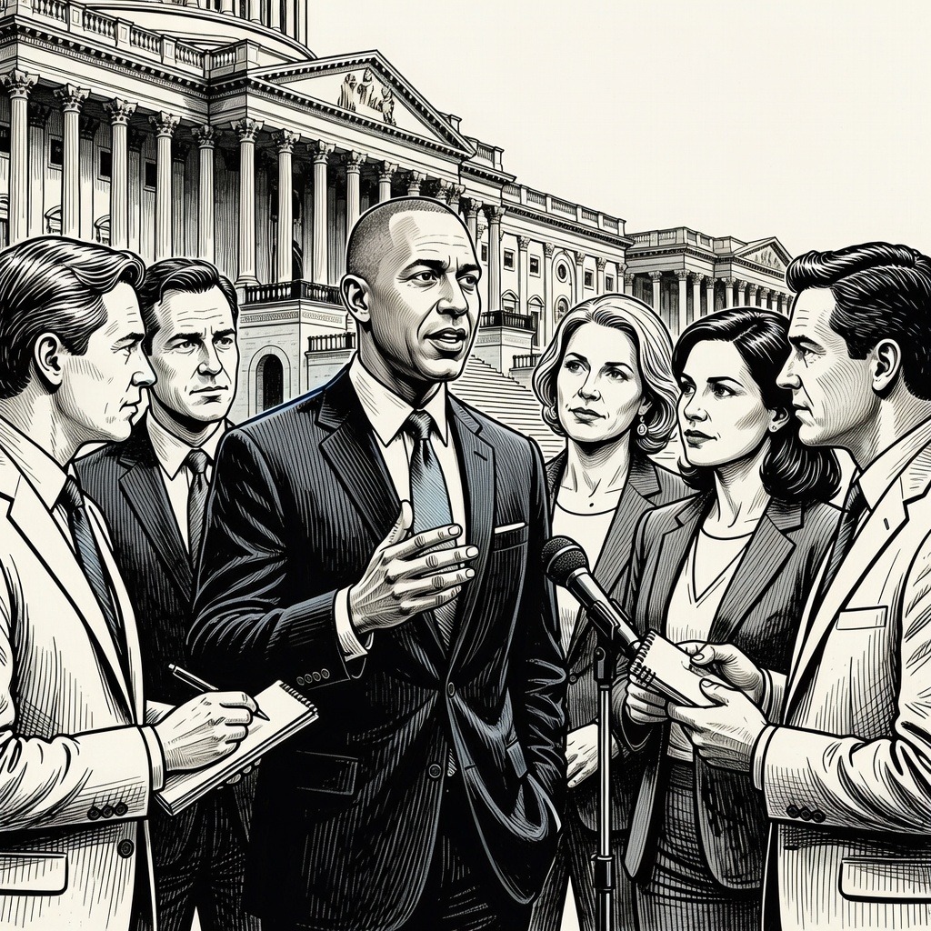 Illustration for: House Democratic Leadership Reviews Potential Actions After Two Lawmakers Break Ranks on Procedural Vote