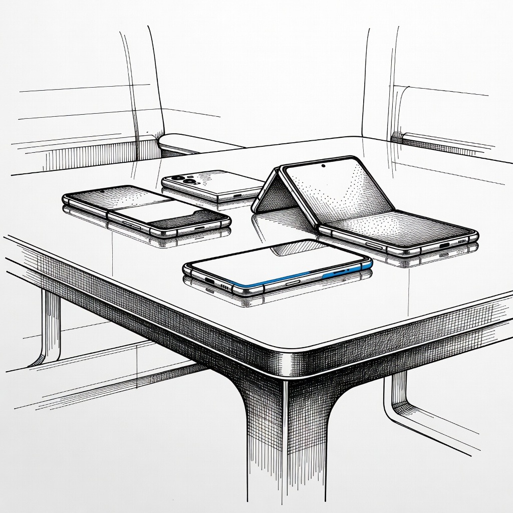 Illustration for: Apple Enters Foldable Smartphone Market as Competition With Samsung Intensifies