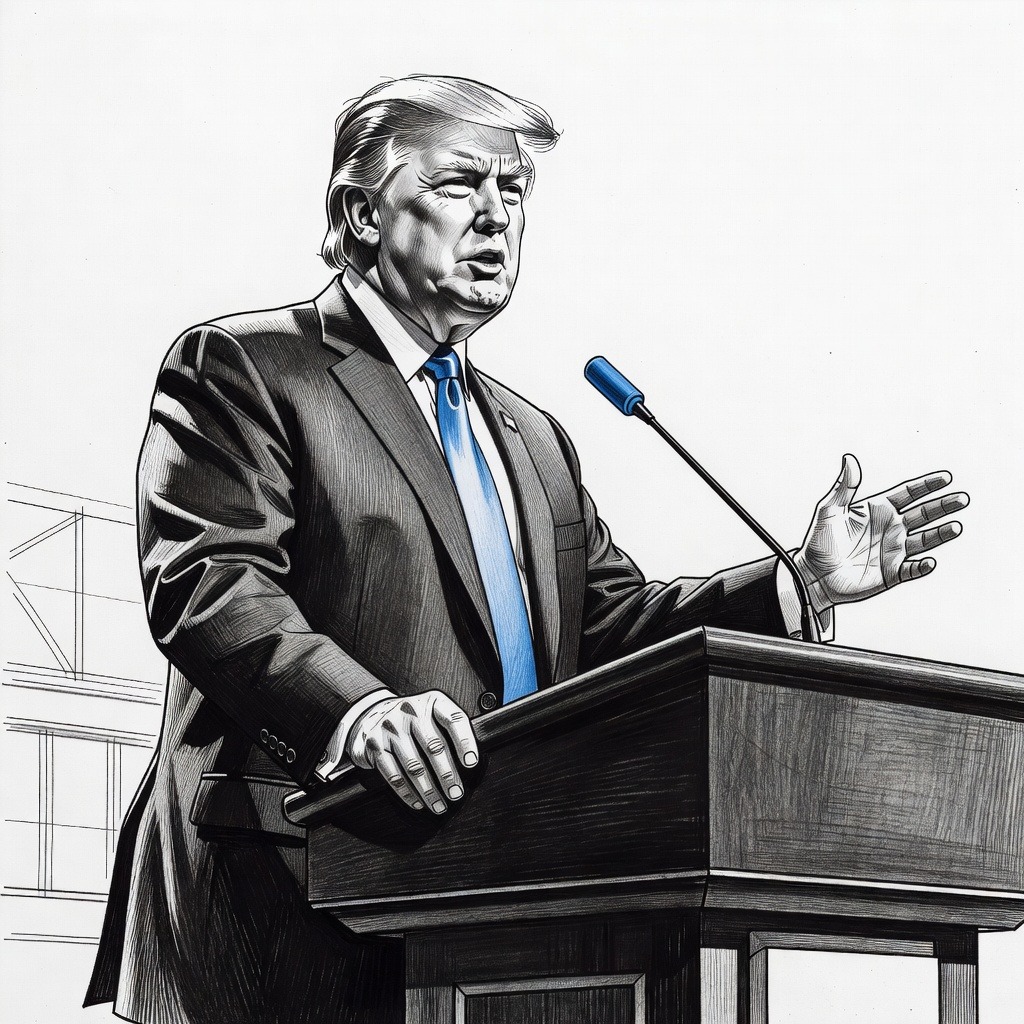 Illustration for: Trump Addresses Republican Midterm Convention in Dallas