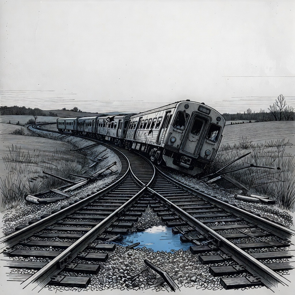 Illustration for: Train Derails in Northwestern France, Leaving 44 Injured