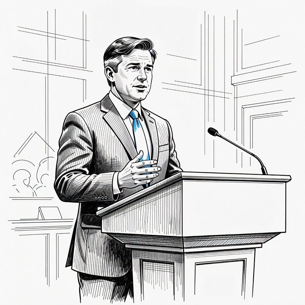 Illustration for: House Speaker Mike Johnson Opposes Artificial Intelligence Moratorium Amid Competition with China