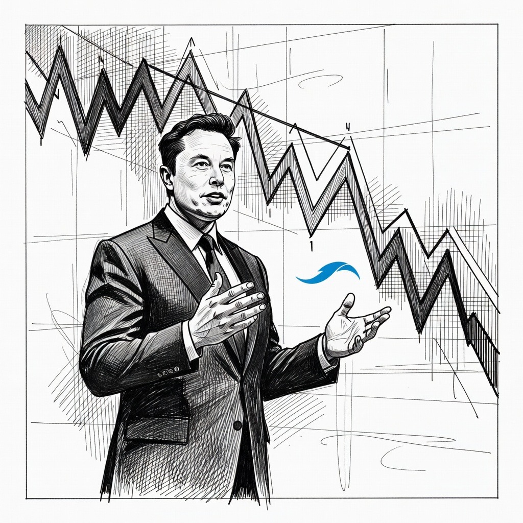 Illustration for: Tech and Infrastructure Stocks Fall as AI Executives Urge Development Slowdown