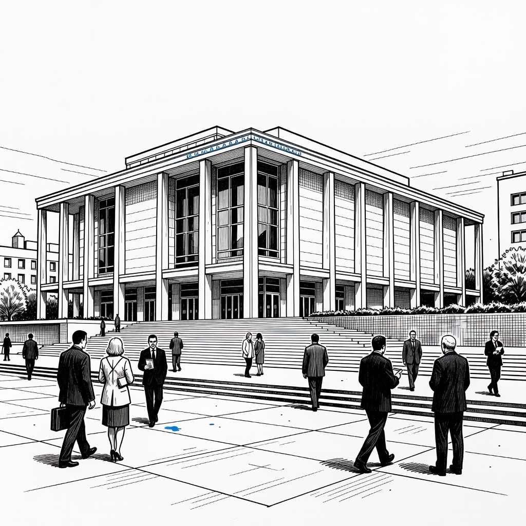 Illustration for: Federal Judge Blocks Kennedy Center Board From Adding Trump Tributes and Renaming Grounds