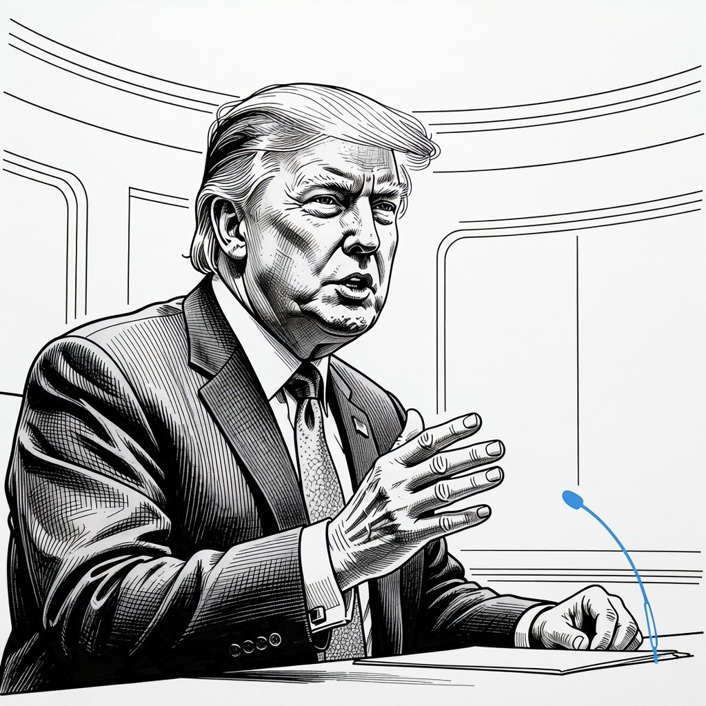 Illustration for: Trump Announces White House Ban on Three News Organizations
