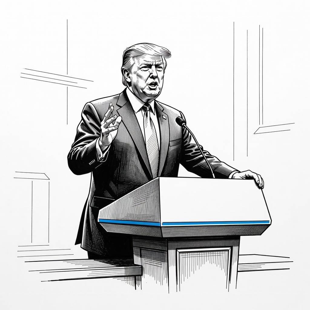 Illustration for: Trump Proposes Creation of 'AI Force' and Rejects New Regulations on Artificial Intelligence