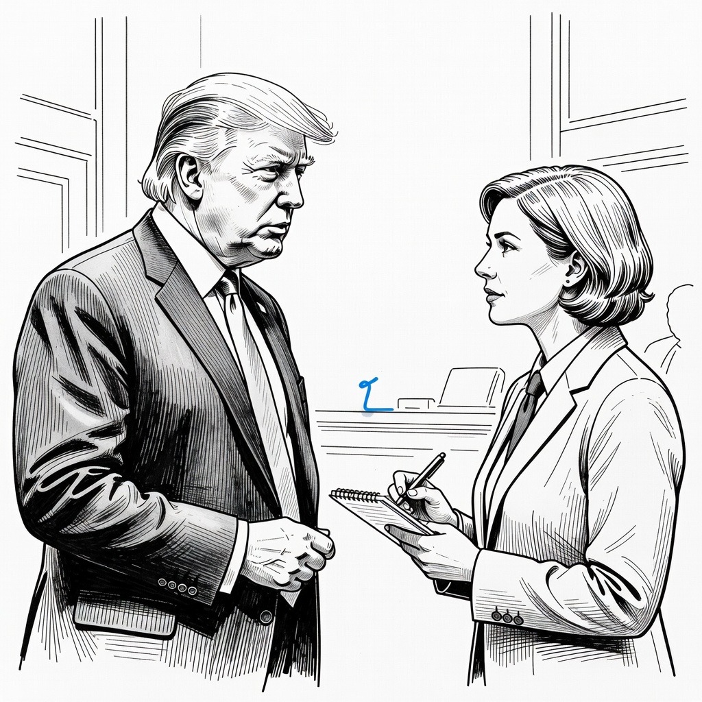 Illustration for: Trump Administration Bars Three News Organizations from White House Complex Amid Legal Challenge