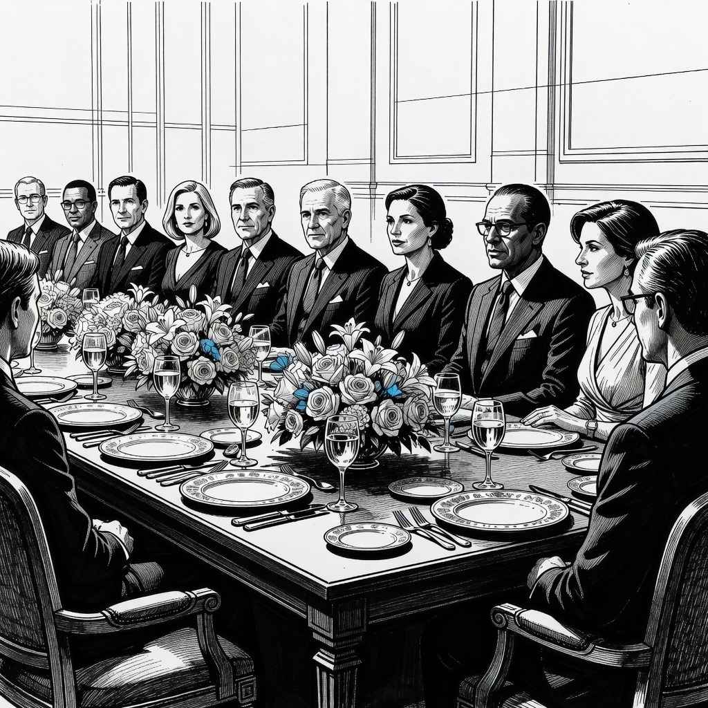 Illustration for: U.S. Tech Executives Scheduled to Attend State Dinner During Xi-Trump Summit