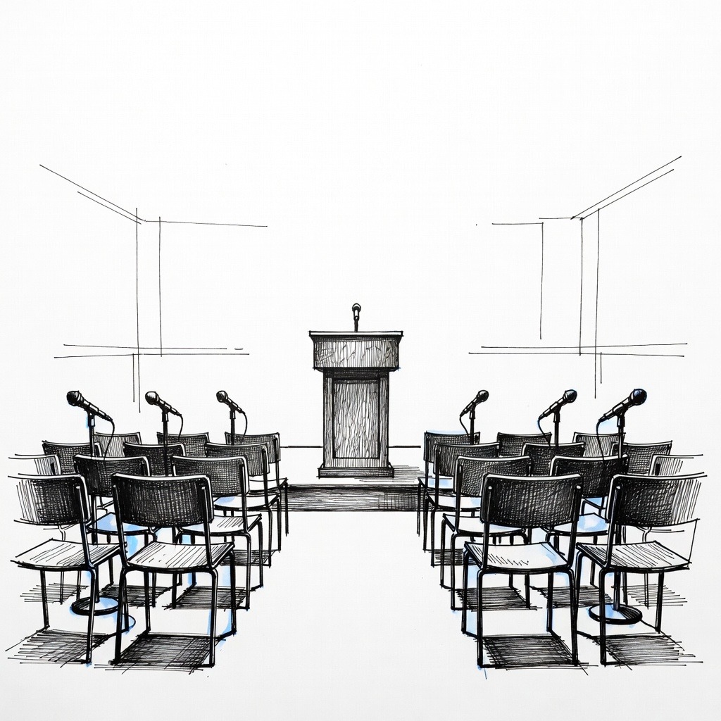 Illustration for: Federal Judge Weighs Challenge to White House Media Access Ban