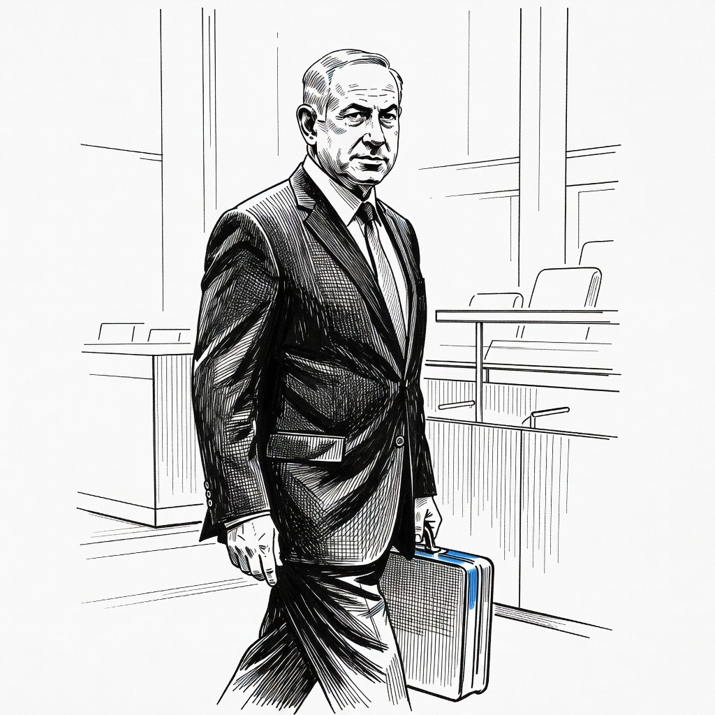 Illustration for: Netanyahu Arrives for UN Address Amid International Scrutiny and Public Dispute with New York Mayor